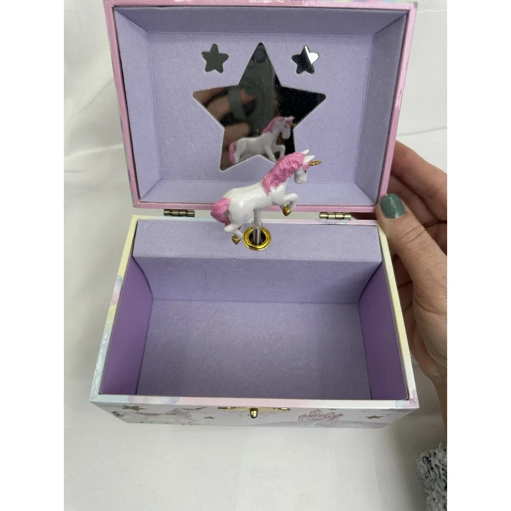 Unicorn Musical Jewelry Storage Box Spinning Jewelkeeper EUC Kids‎ Keepsake